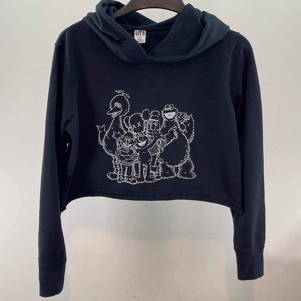 Uniqlo Kaws Sesame Street Cropped Hoodie Women Medium